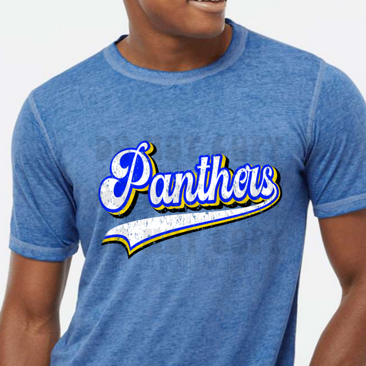 PANTHERS RETRO DISTRESSED - DTF TRANSFER