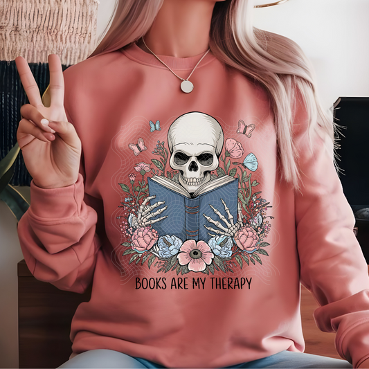 BOOKS ARE MY THERAPY - DTF TRANSFER