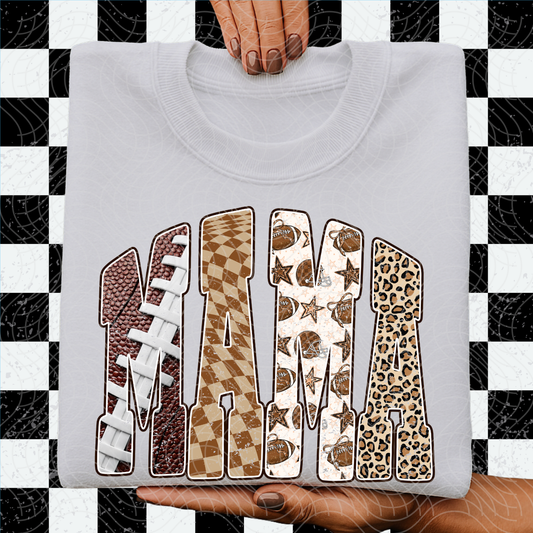 MAMA FOOTBALL TALL DISTRESSED - DTF TRANSFER