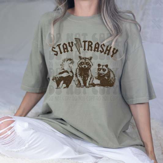STAY TRASHY RACOON BOLT- DTF TRANSFER