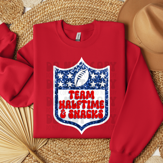 TEAM HALFTIME AND SNACKS FAUX SEQUINS - DTF TRANSFER