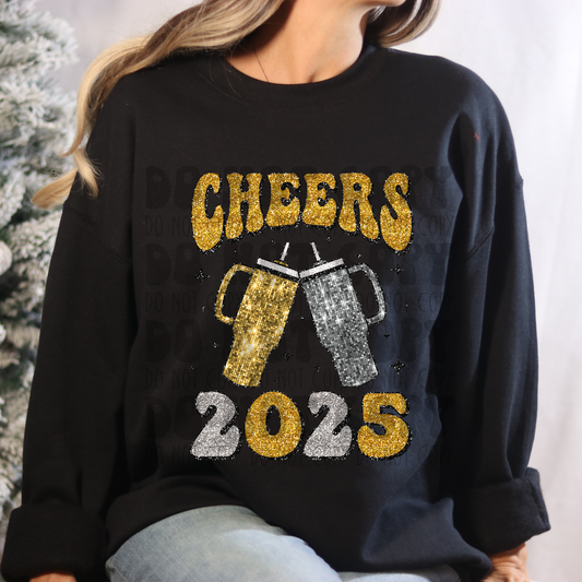 CHEERS 2025 SILVER/GOLD - DTF TRANSFER