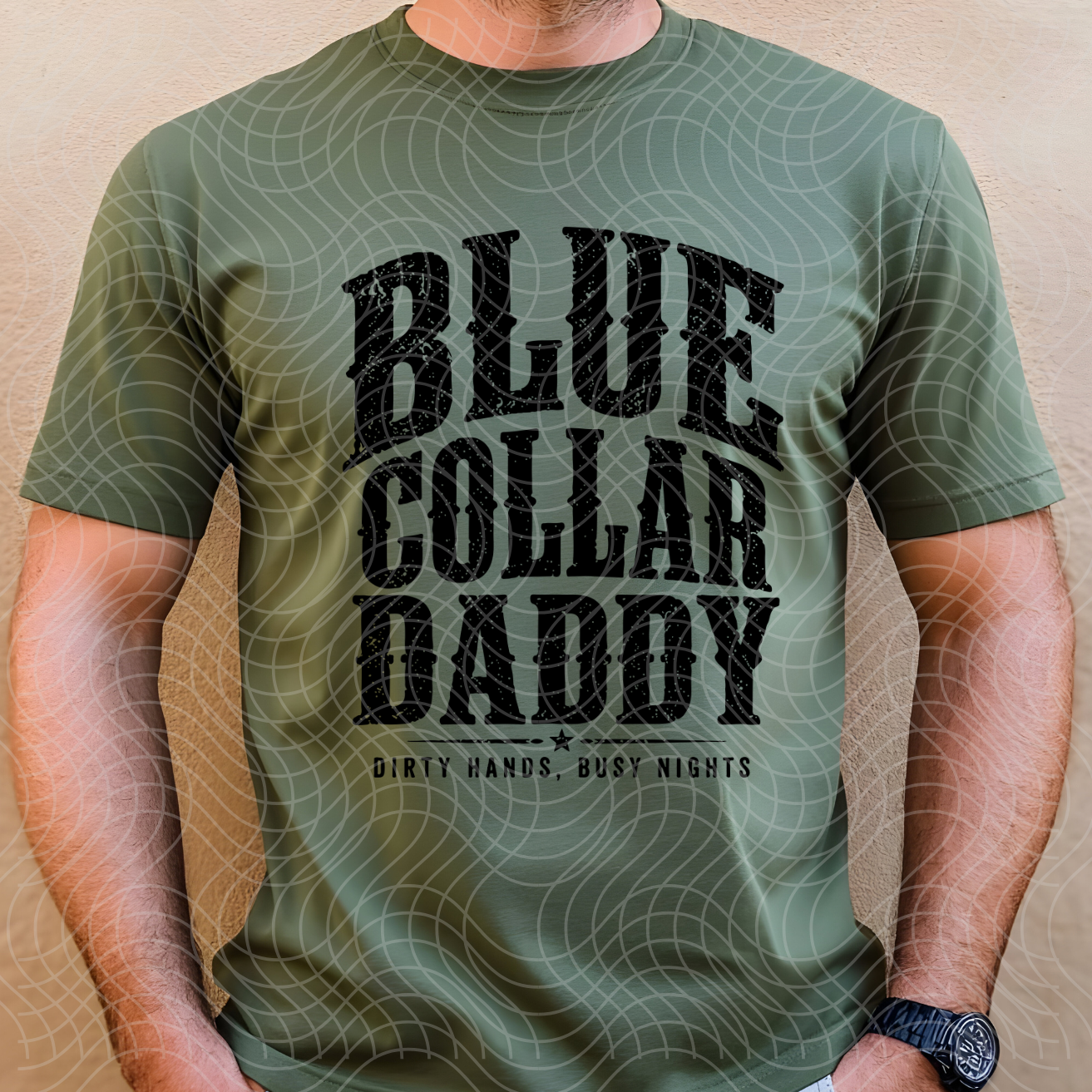 BLUE COLLAR DADDY, BLK - DTF TRANSFER