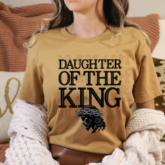 DAUGHTER OF THE KING, FAUX EMBROIDERY - DTF TRANSFER