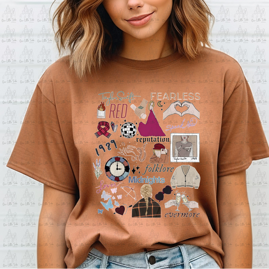 TS COLLAGE WITH WHITE OUTLINE - DTF TRANSFER