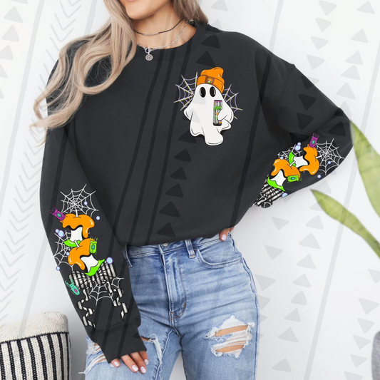 ORANGE GHOST STRIPE BOW ENERGY W/ SLEEVE - DTF TRANSFER