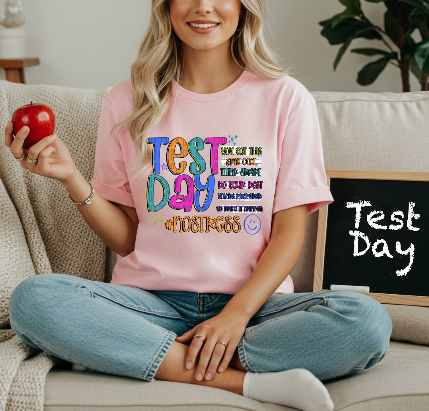TEST DAY LIST, PINK - DTF TRANSFER
