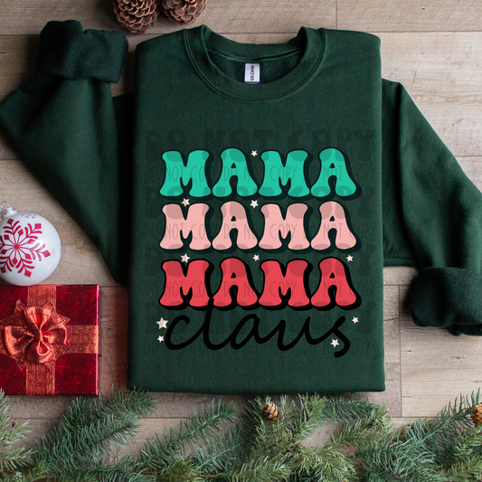 MAMA CLAUS STACKED GREEN/PINK/RED - DTF TRANSFER