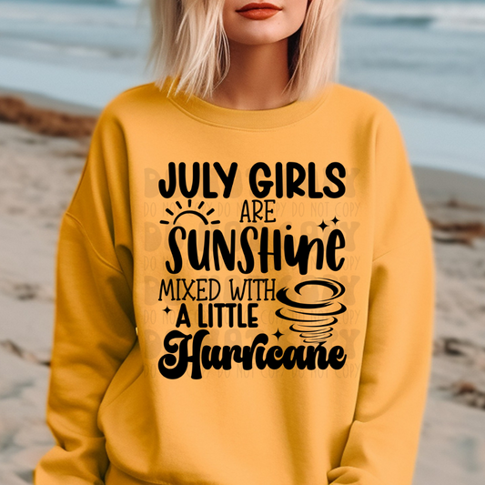 JULY GIRLS, SUNSHINE MIXED WITH HURRICANE - DTF TRANSFER