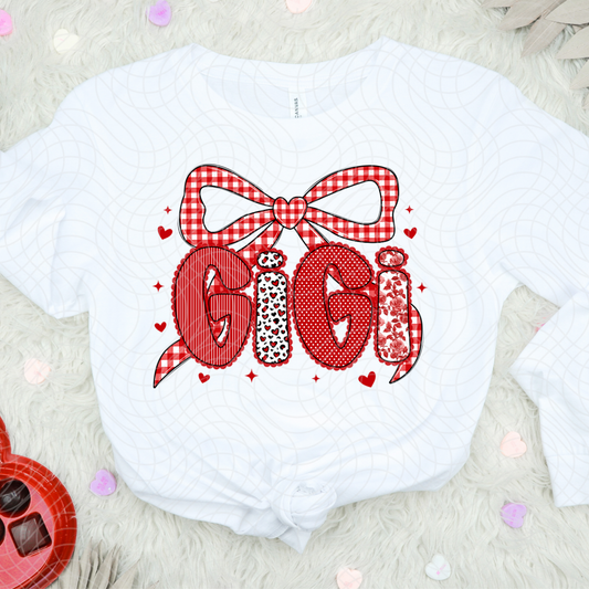 GIGI RED CHECK - DTF TRANSFER