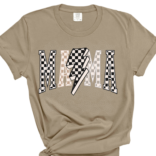 MAMA CHECKERED VARSITY - DTF TRANSFER