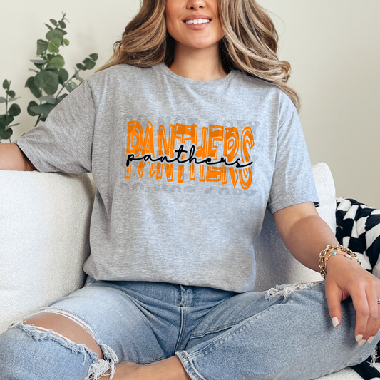 PANTHERS ORANGE DOODLE - DTF TRANSFER