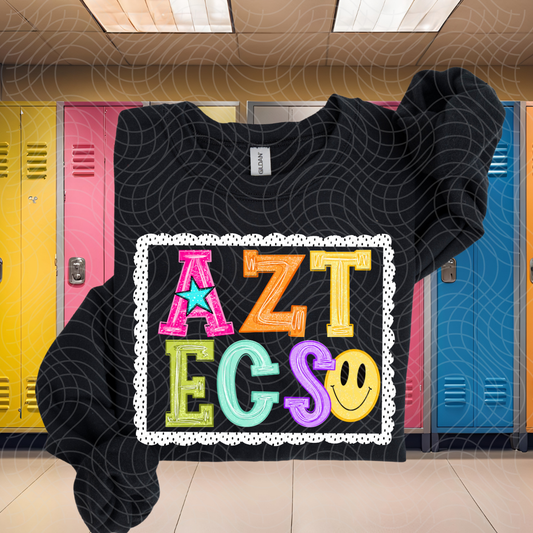 AZTECS POLKA DOT FRAME - DTF TRANSFER