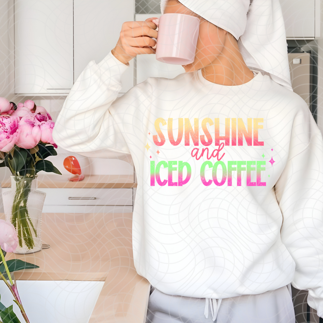 SUNSHINE AND ICED COFFEE OMBRE -DTF TRANSFER