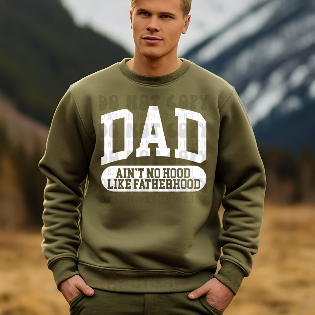 VARSITY DAD - AINT NO HOOD LIKE FATHERHOOD WHITE - DTF TRANSFER