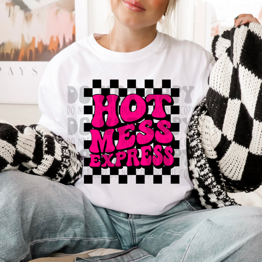 HOT MESS EXPRESS PINK/BLACK - DTF TRANSFER