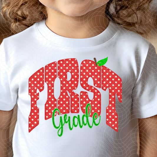 FIRST GRADE APPLE - DTF TRANSFER