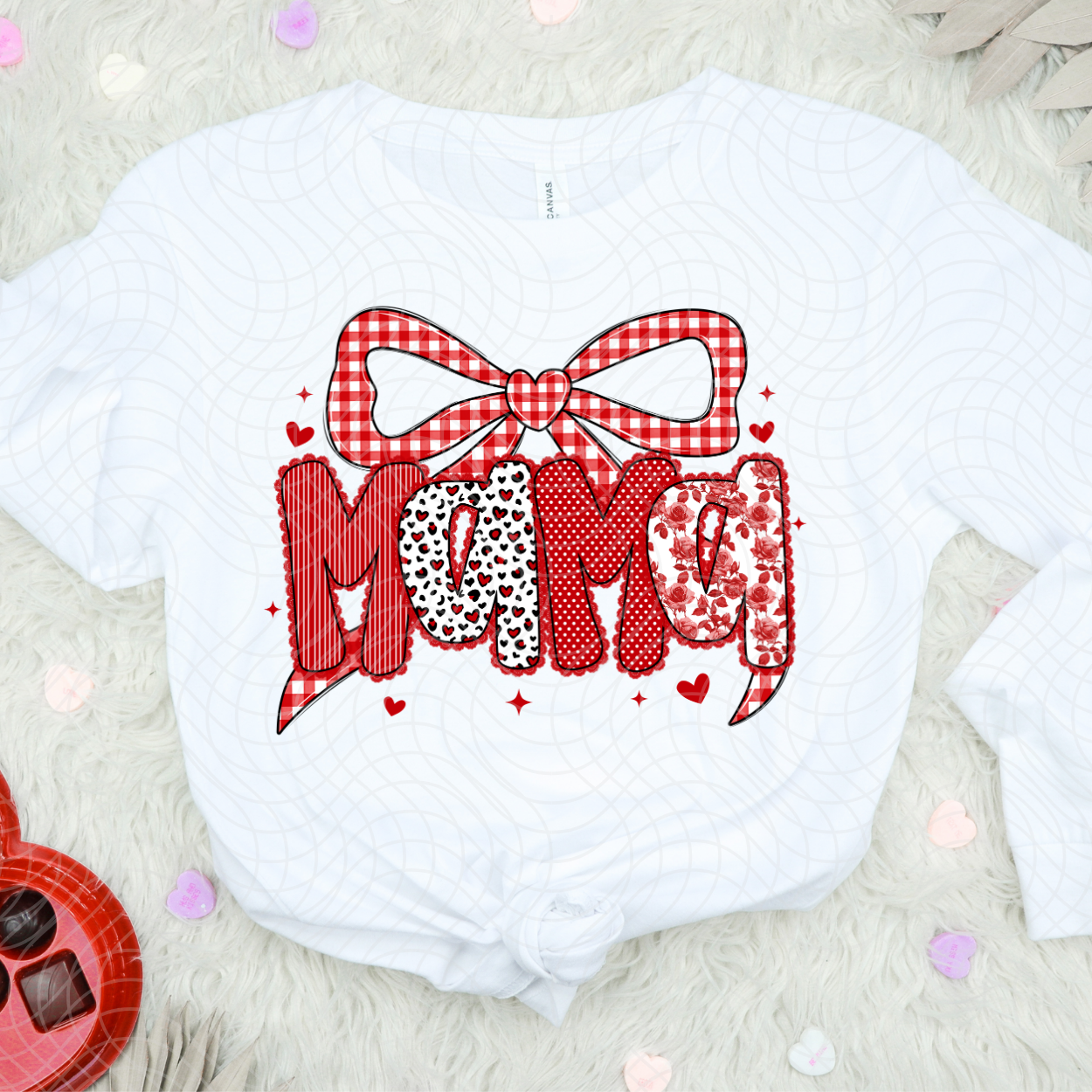 MAMA RED CHECK - DTF TRANSFER