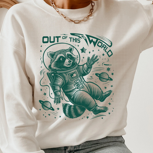 OUT OF THIS WORLD RACOON - DTF TRANSFER
