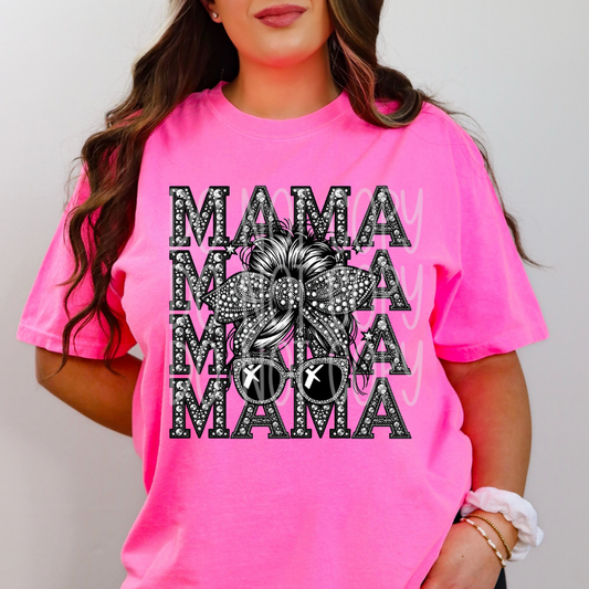MAMA STACKED RHINESTONES - DTF TRANSFER