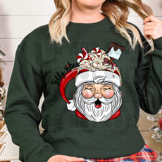 JOLLY VIBES RED SANTA MUG - DTF TRANSFER