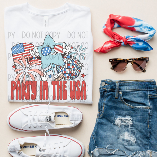 PARTY IN THE USA GROOVY STAR - DTF TRANSFER