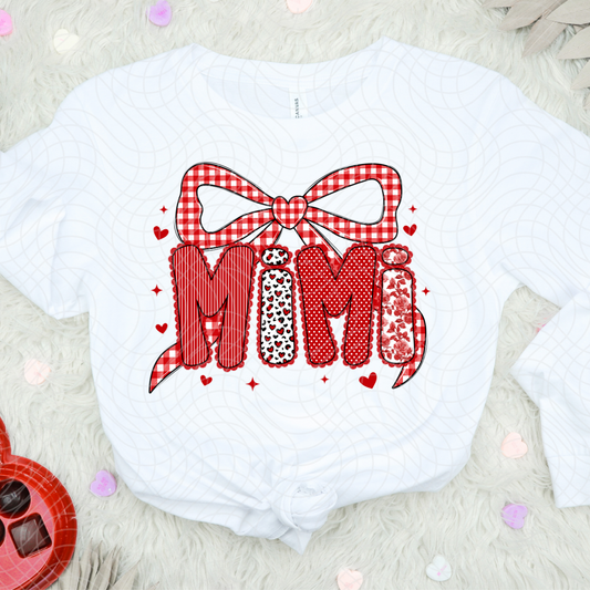 MIMI RED CHECK - DTF TRANSFER