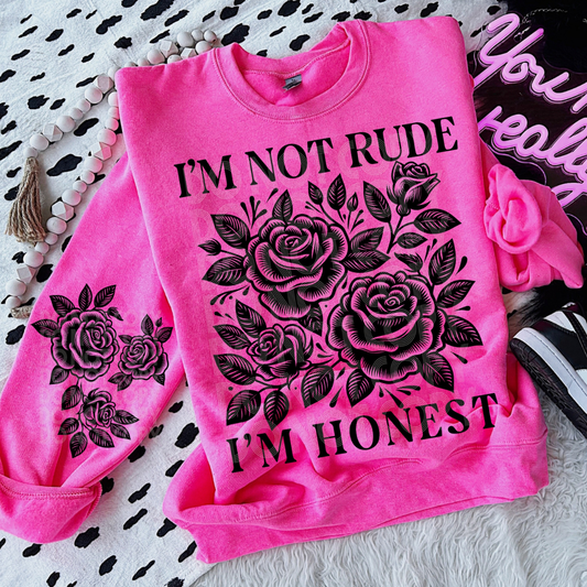 IM NOT RUDE, IM HONEST W/ SLEEVE - DTF TRANSFER