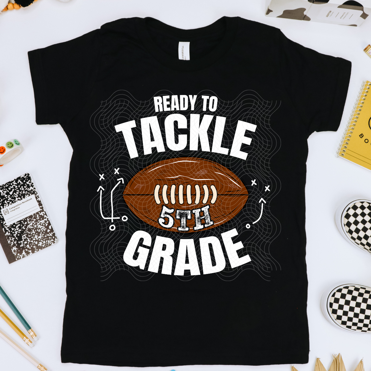 TACKLE FIFTH GRADE, WHT & COLOR - DTF TRANSFER