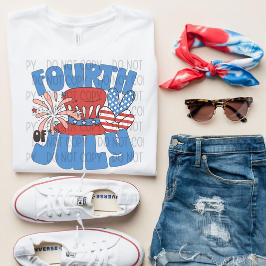 FOURTH OF JULY GROOVY - DTF TRANSFER