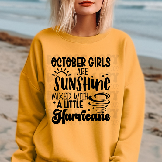 OCTOBER GIRLS, SUNSHINE MIXED WITH HURRICANE - DTF TRANSFER