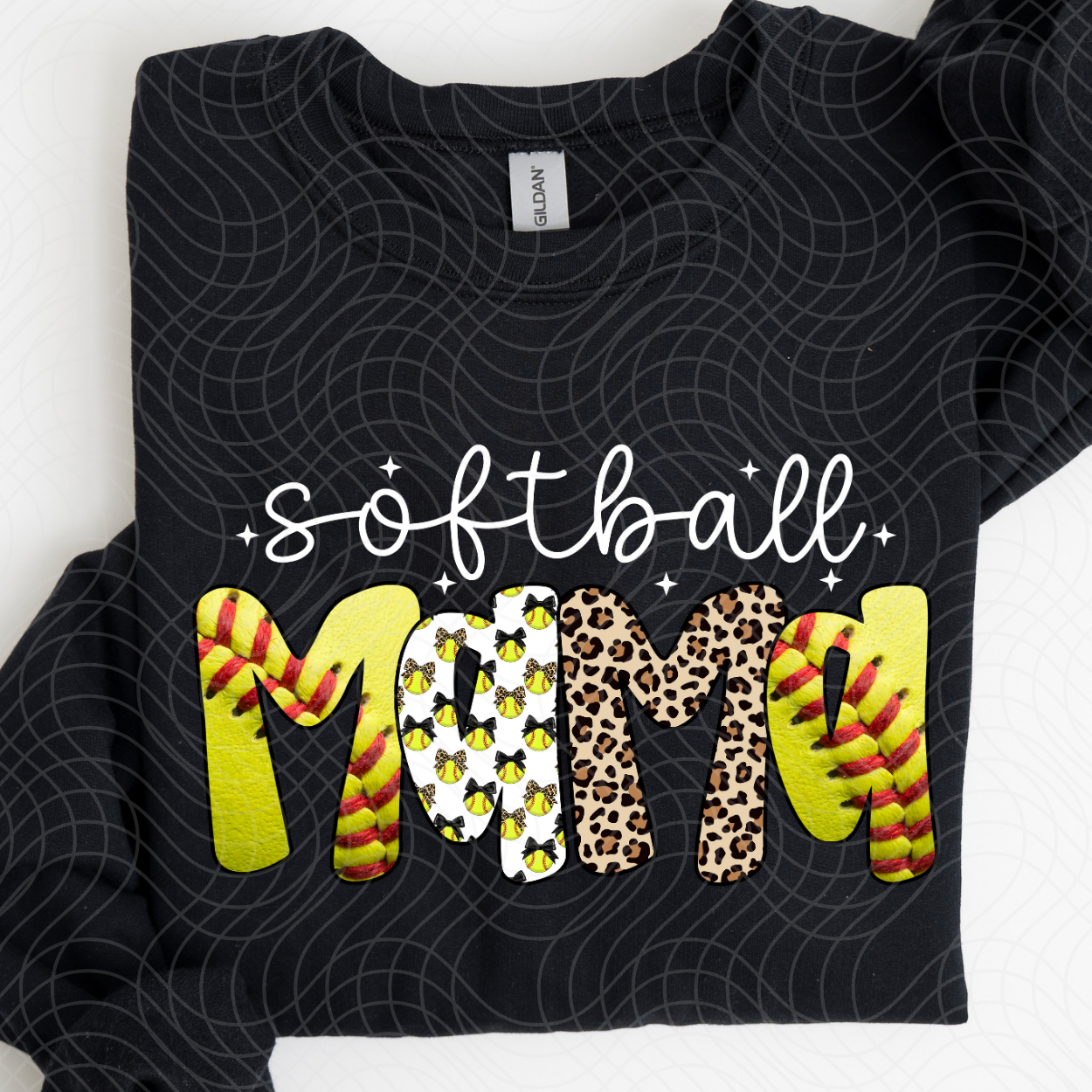 SOFTBALL MAMA WHT - DTF TRANSFER