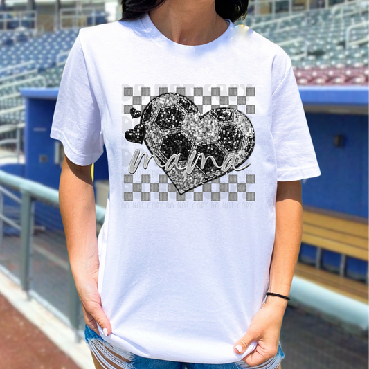 SOCCER MAMA HEART FAUX SEQUINS - DTF TRANSFER