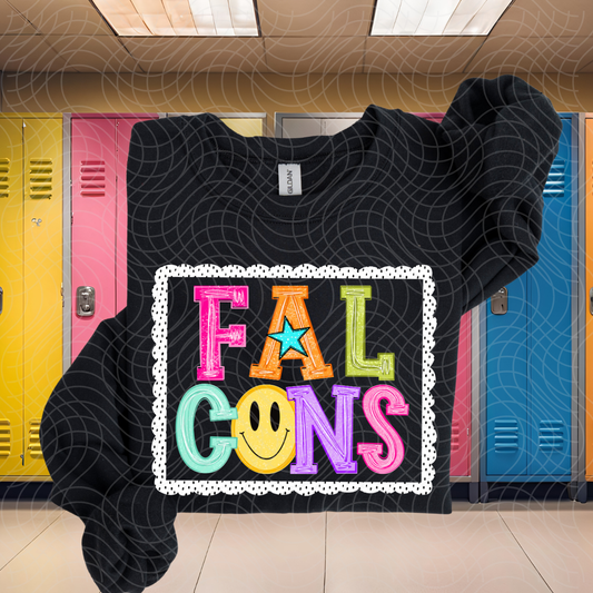 FALCONS POLKA DOT FRAME - DTF TRANSFER
