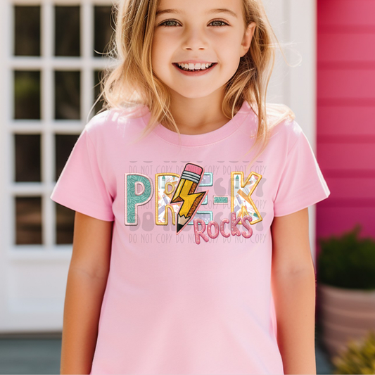 PRE-K FAUX EMBROIDERY GIRL - DTF TRANSFER