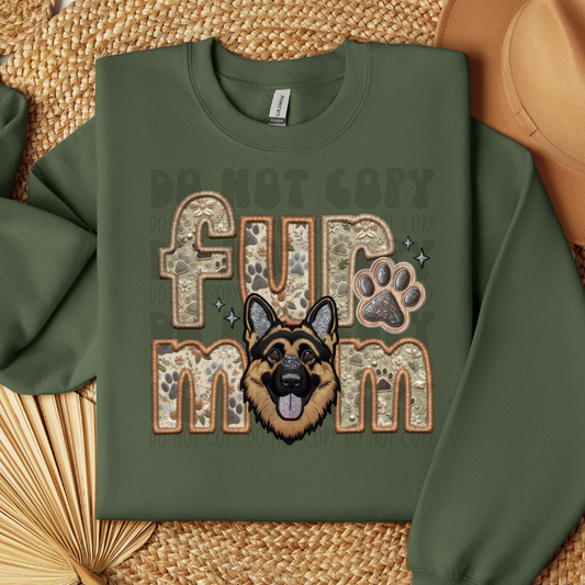 GERMAN SHEPHERD - FAUX EMBROIDERY - DTF TRANSFER