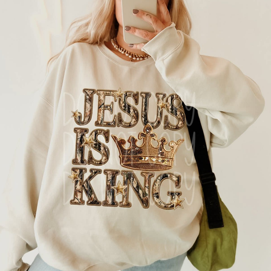 JESUS IS KING CAMO - DTF TRANSFER