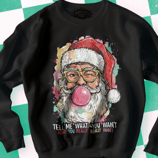 TELL ME WHT TEXT DISTRESSED - DTF TRANSFER