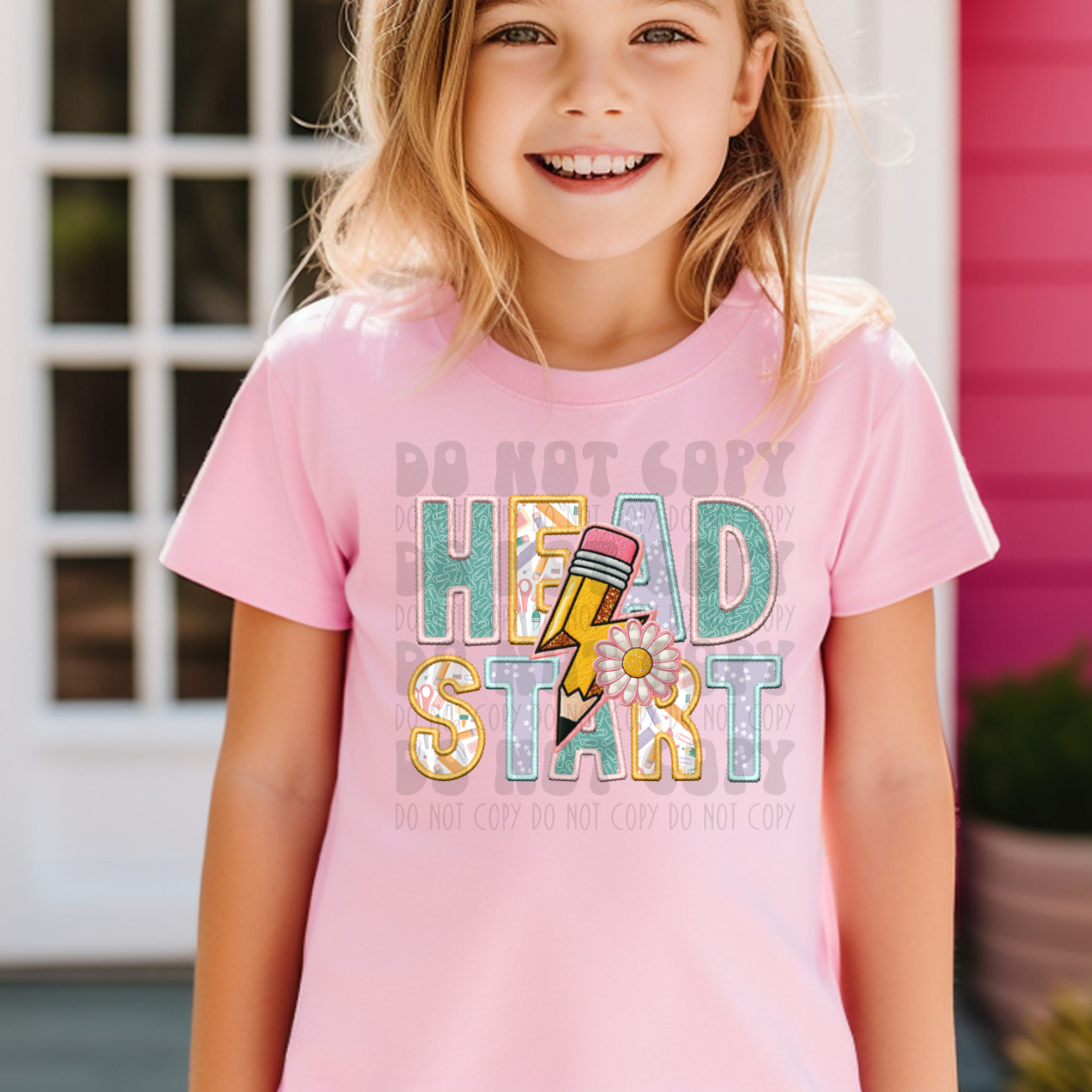 HEAD START FAUX EMBROIDERY GIRL - DTF TRANSFER