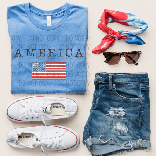 AMERICA FLAG - DTF TRANSFER