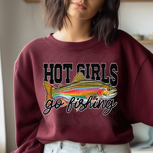 HOT GIRLS GO FISHING - DTF TRANSFER