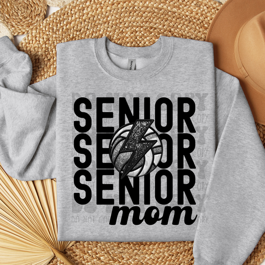 SENIOR MOM FAUX EMBROIDERY VOLLEYBALL - DTF TRANSFER