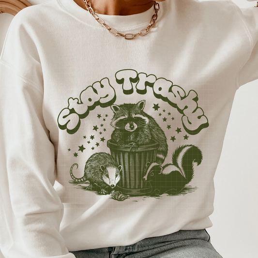 STAY TRASHY RACOON - DTF TRANSFER