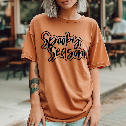 SPOOKY SEASON - BLACK - DTF TRANSFER