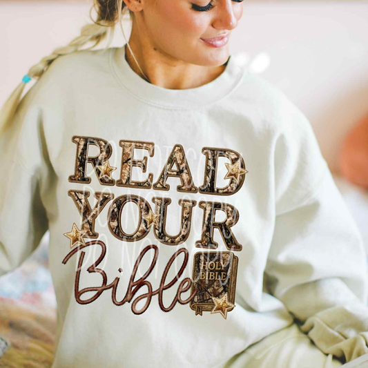 READ YOUR BIBLE CAMO - DTF TRANSFER