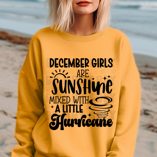 DECEMBER GIRLS, SUNSHINE MIXED WITH HURRICANE - DTF TRANSFER