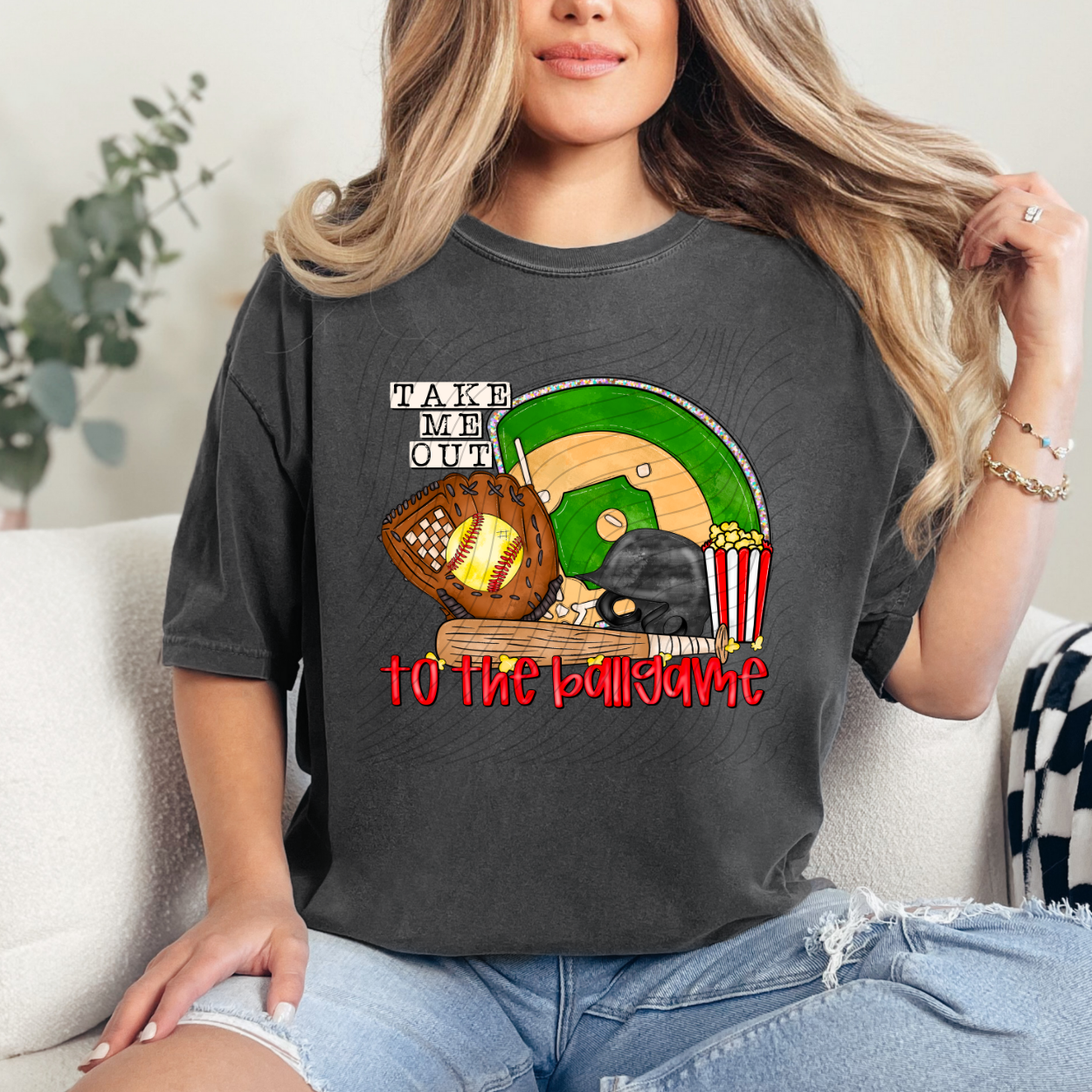 TAKE ME OUT TO THE BALLGAME SOFTBALL - DTF TRANSFER