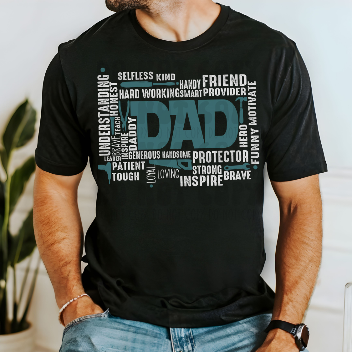DAD MEANING WHT TEXT - DTF TRANSFER