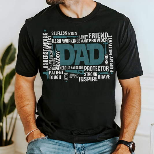 DAD MEANING WHT TEXT - DTF TRANSFER
