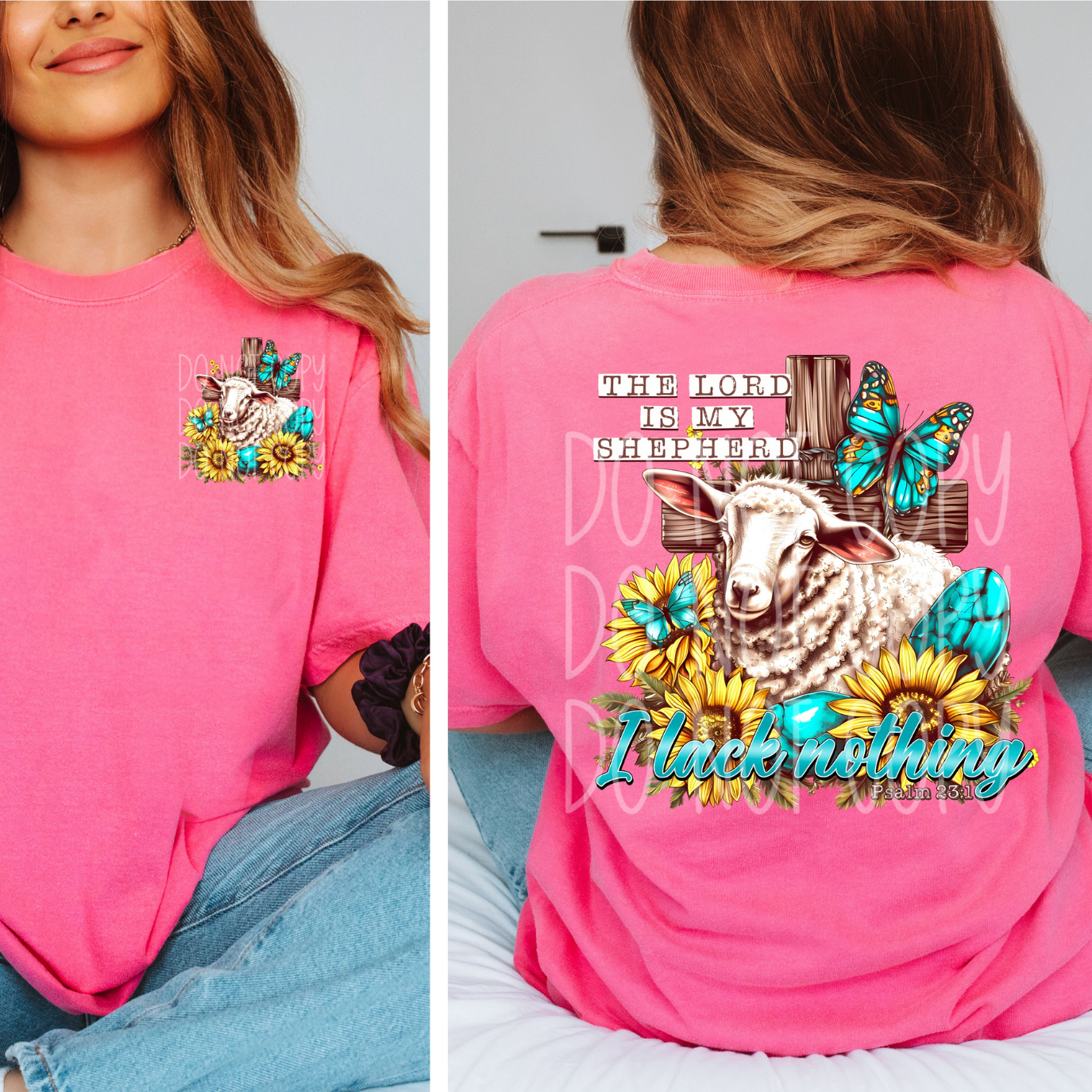 THE LORD IS MY SHEPHERD W/POCKET - DTF TRANSFER